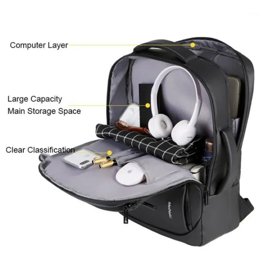 Laptop Backpack Mens Male Backpacks Business Notebook Mochila Waterproof Back Pack USB Charging Bags Travel Bagpack1269z