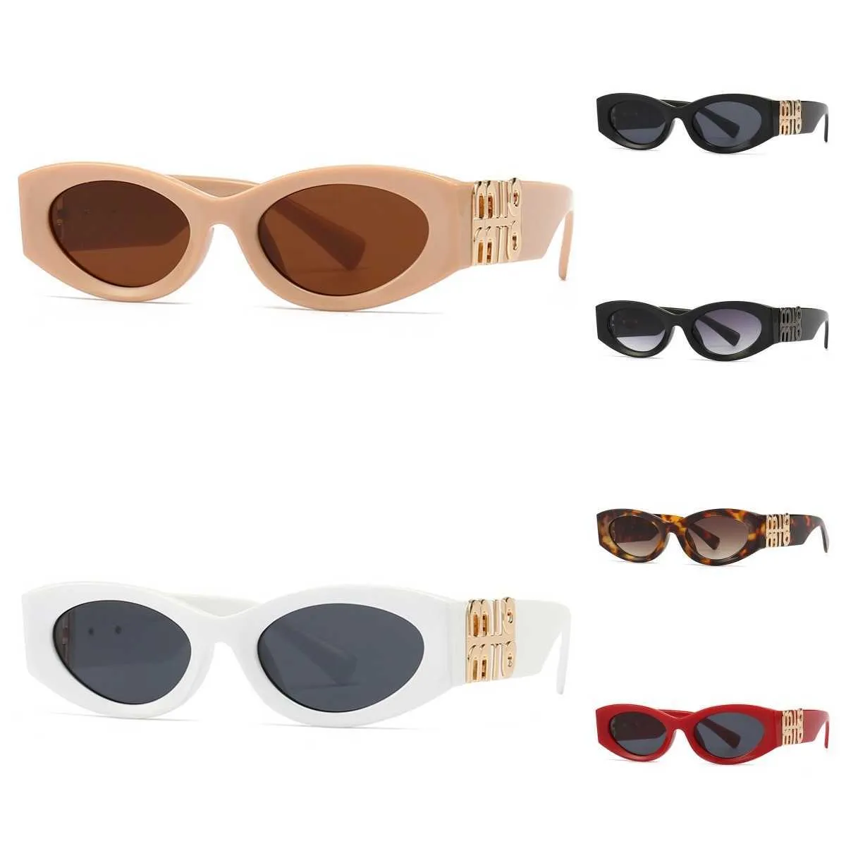 24-2miumius sunglasses designer oval frame luxury womens anti-radiation UV400 personality mens retro glasses plate high grade value miui sunglass UDOK