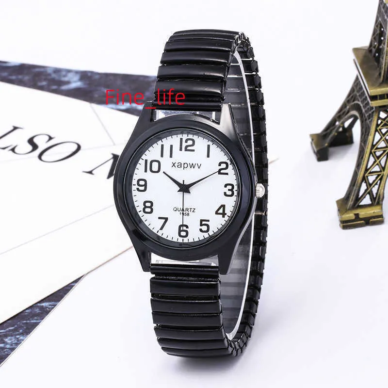 Relógio criativo charon xapwv preto branco com elástico em óleo para casal de idosos par elástico
