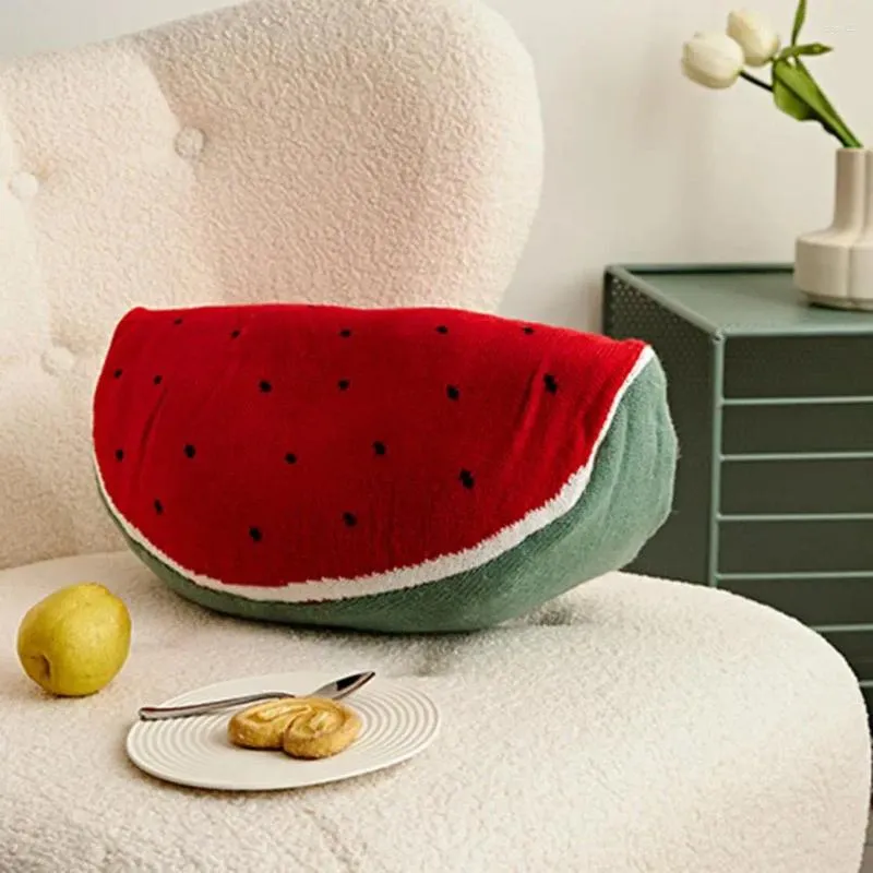 Pillow Fluffy Knitted Fruit Shape Watermelon Avocado Orange Doll Home Decoration