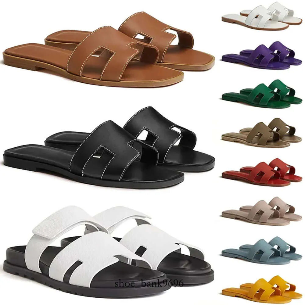 Kvinna designer skor tofflor glider för kvinnor sandaler claquette skjutreglage trippel svart vit brun toffel läder patent glid damer sandal kvinnor utomhus