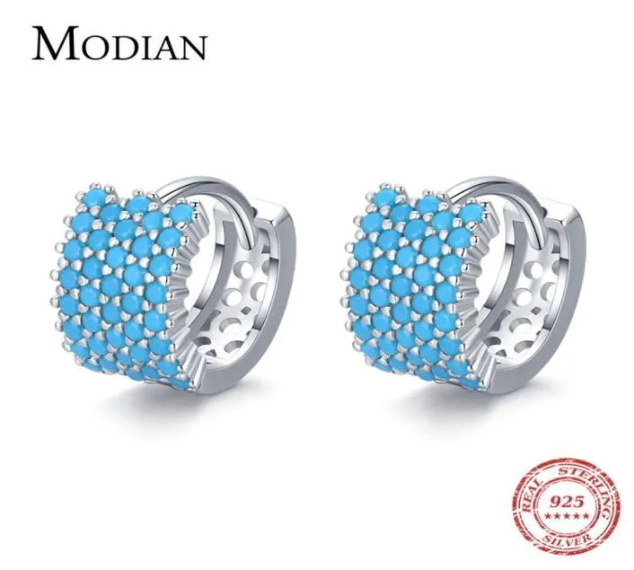 후프 Huggie Modian Vintage Turquoise Elegant Earring Real 925 여성용 웨딩 주얼리를위한 STERLING SILVER LUXURY Charm Earrings 22106807252