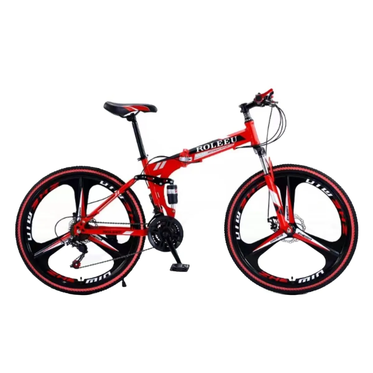 2024 Gratis frakt Folding Mountain Bike 21 Speed ​​Wheel Bicycle 26Inch Disc Brake MTB High-Carbon Steel Mechanical Disc Brake City Road Bikes for Adault och Junior