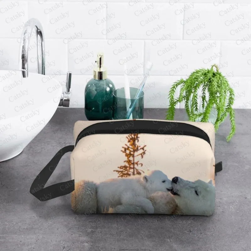 Cosmetic Bags Polar Bear Animal Bag Ladies Fashion Large Capacity Box Beauty Storage Wash