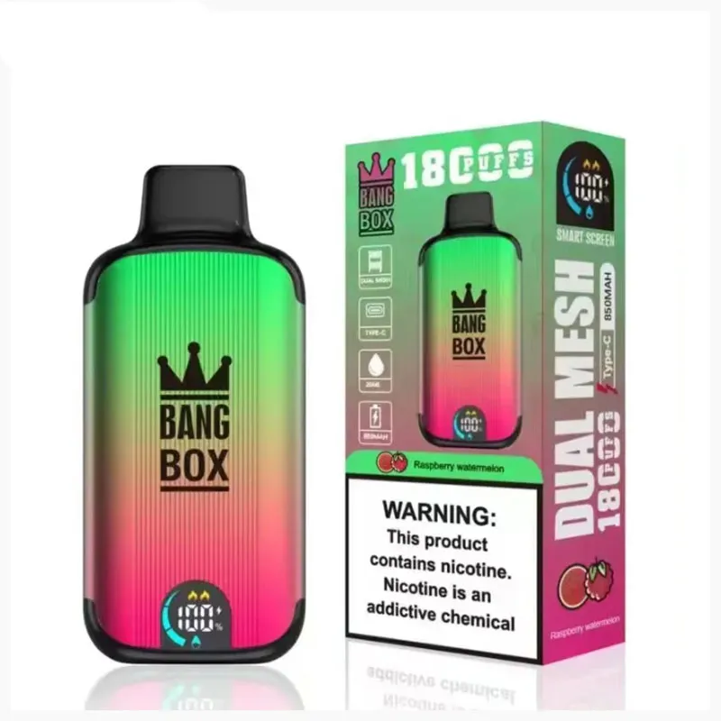 Original Bang Box 18000 Puffs Disposable puff 18k Vapes Pen 26ml E Cigarette 0% 2% 3% 5% DUAL MESH Vaporizer Recharge Mesh Coil Vape Pen Puff 12k 9k 7k 15k