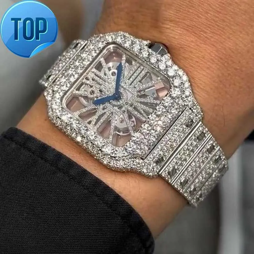 Алмазный тестер VVS Moissanite Высококачественный настройка Iced Out VVS Moissanite Diamond Hip-Hop Electricity Watch Watch Watch