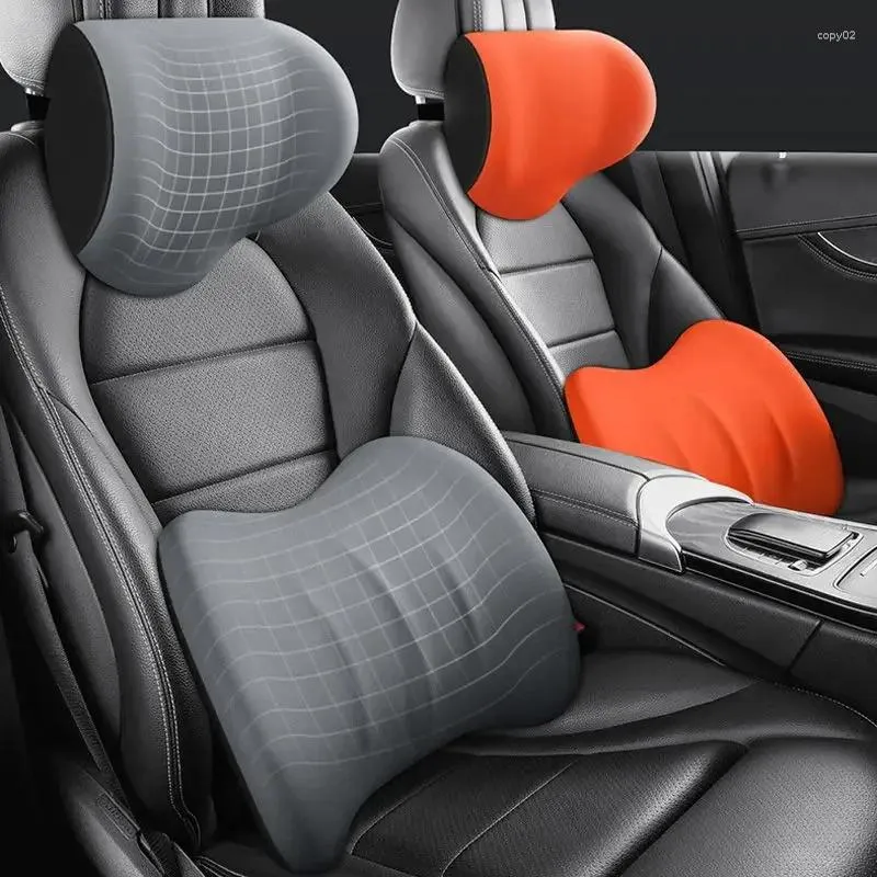 Oreiller ergonomique pour siège de voiture, appui-tête lombaire en mousse à mémoire de forme, oreillers automatiques lavables
