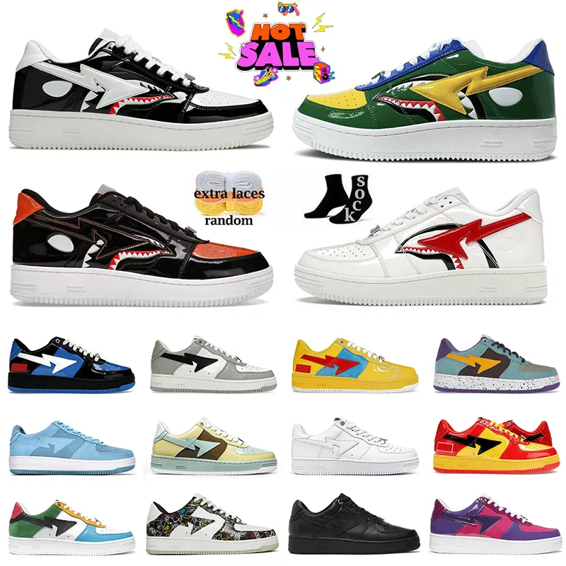 Baskets 2024 Nouveau Designer Low Sk8 Chaussures Hommes Femmes Chaussures Casual Cuir Noir et Blanc Bleu Hommes et Femmes Outdoor Shark Sports Chaussures de course