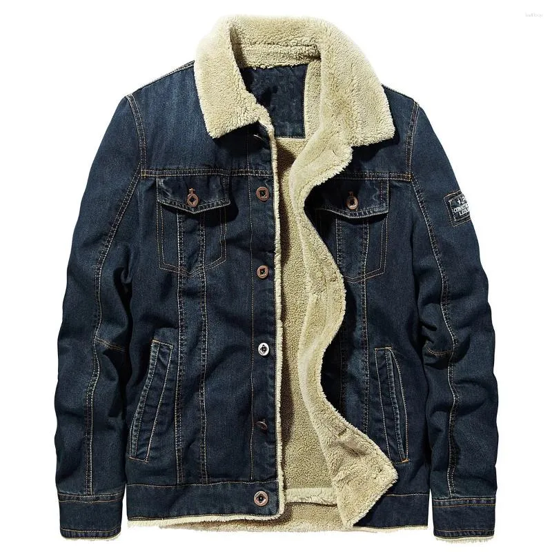 Herenjassen Winter Dikker Warm Denim Jasje Bont Dikke Fleece Casual Jeansjas Cowboy Parka Grote Maat 6XL Man