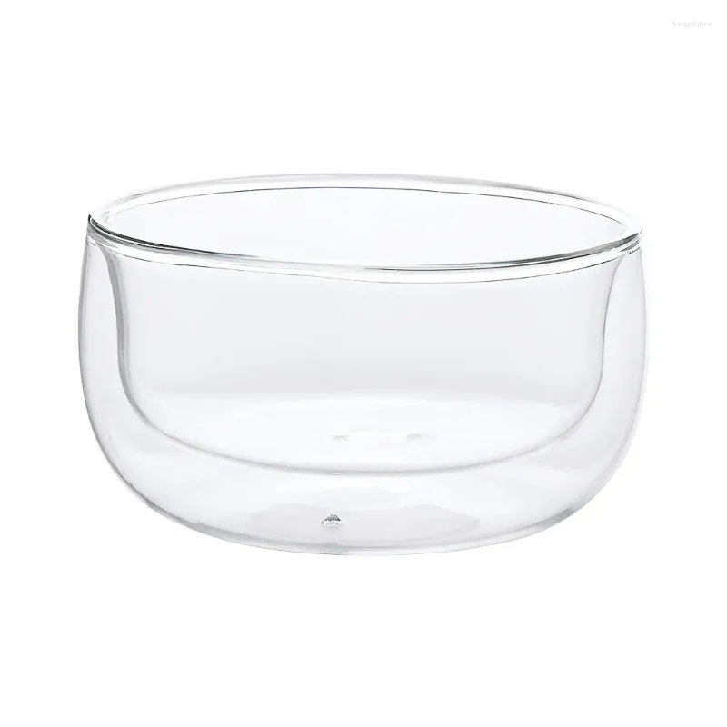 Ensembles de vaisselle Récipients de bol en verre de tasse de thé isolés à double paroi pour le support de service de fruits