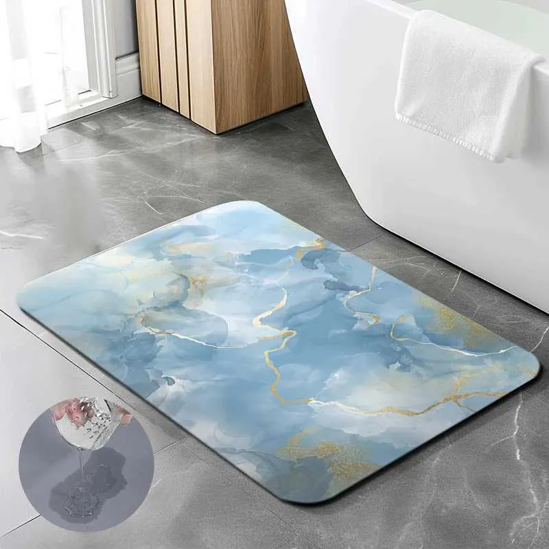 Bath Mats Diatom Mud Floor Mat Household Anti-slip Bathroom Carpet Super Absorbent Quick Drying Entrance Rugs for Home Living Room Decor