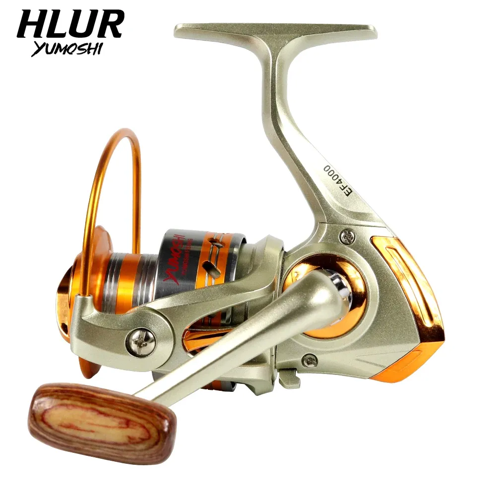 Bobinas HLUR EF10009000 Spinning Reel Inoxidável Carretel Raso Ultraleve Isca Iscas Bobina de Pesca 12BB 5.2:1 para Truta Peche