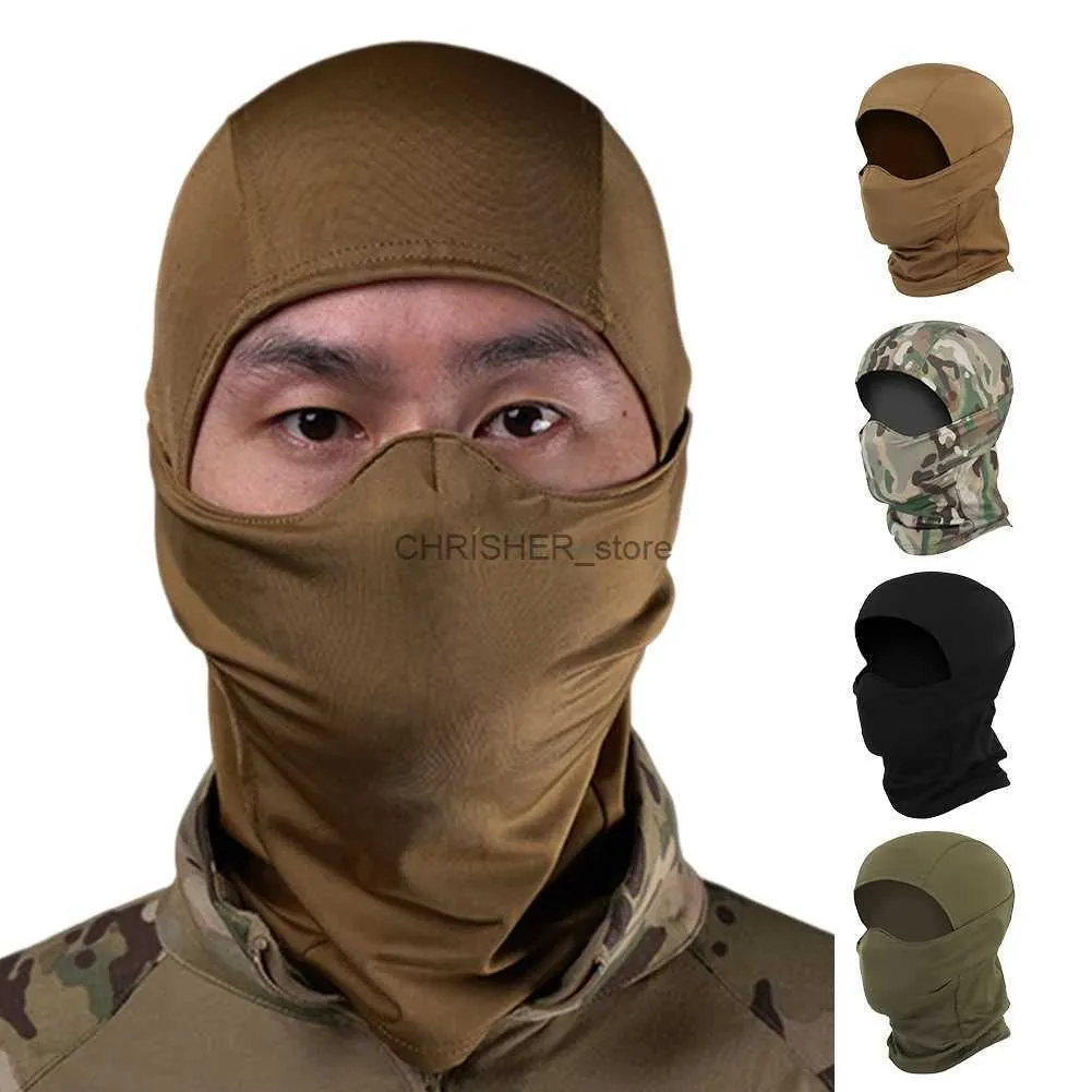 Tactical Hood Masque tactique en Silicone, capuche d'extérieur, demi-visage, doux, respirant, coupe-vent, protection solaire, couvre-chef de chasse Airsoft, CoverL2402