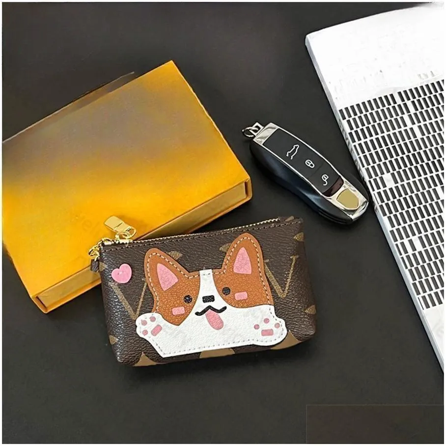 designer keychains bag portable car key case coin purse card accessories flowers plaid letters for man woman cartoon animals 10 colors