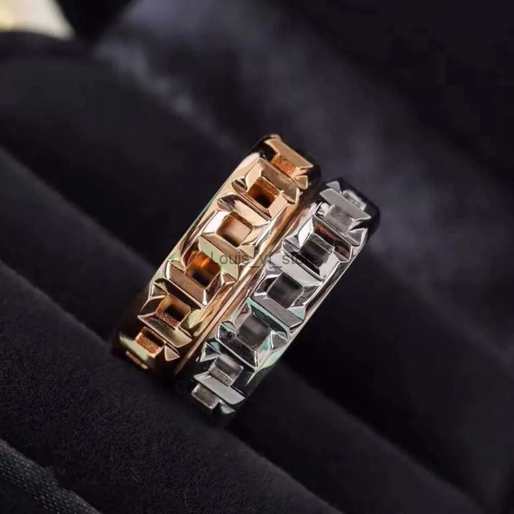 Band Rings 542s Jewelry T Rose Gold Hollow Female Geometric Full Diamond Plain Ring Couple H24227