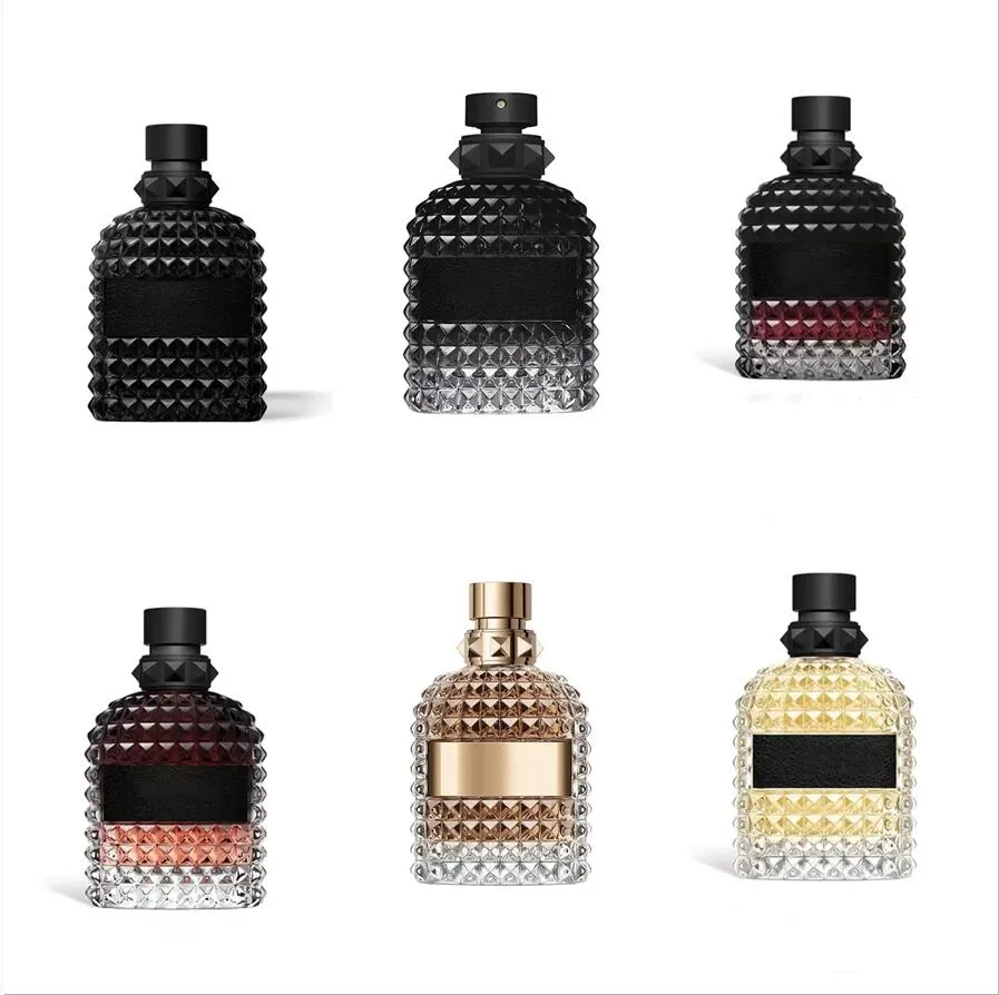 豪華なデザインセクシーなユニセックスオリジナル香水uomo Roma Rockstud Noir 100ml Parfum Spray Good Smeling Long The