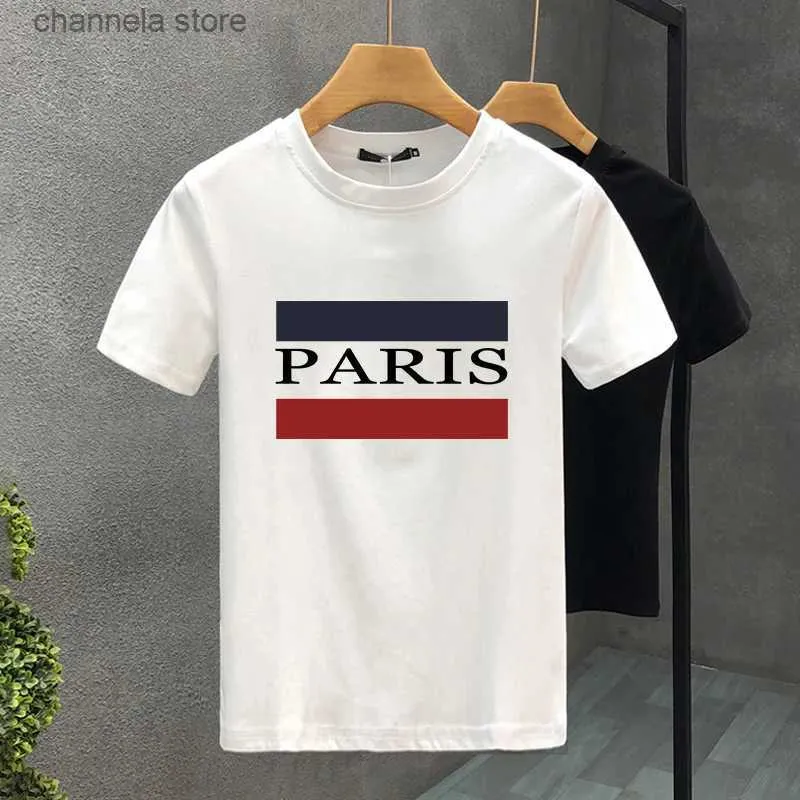 Heren T-shirts 2023 Nieuwe Parijs Mode Creativiteit Nieuwe Lente Zomer Persoonlijkheid T-shirt Voor Heren Luxe Afdrukken T-shirt Man T-shirt Vrouw T240227