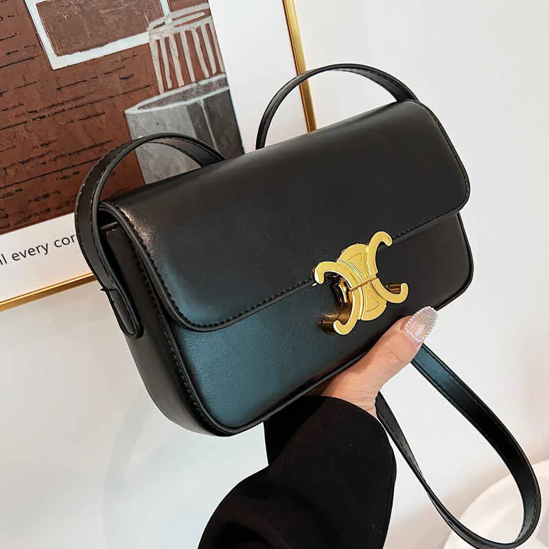 Triomphes kvinna handväska designer väska crossbody väskor väskor2024 ny trend mode koreansk utgåva kvinnors väska enkel lås spänne liten fyrkantig en axel sned stra