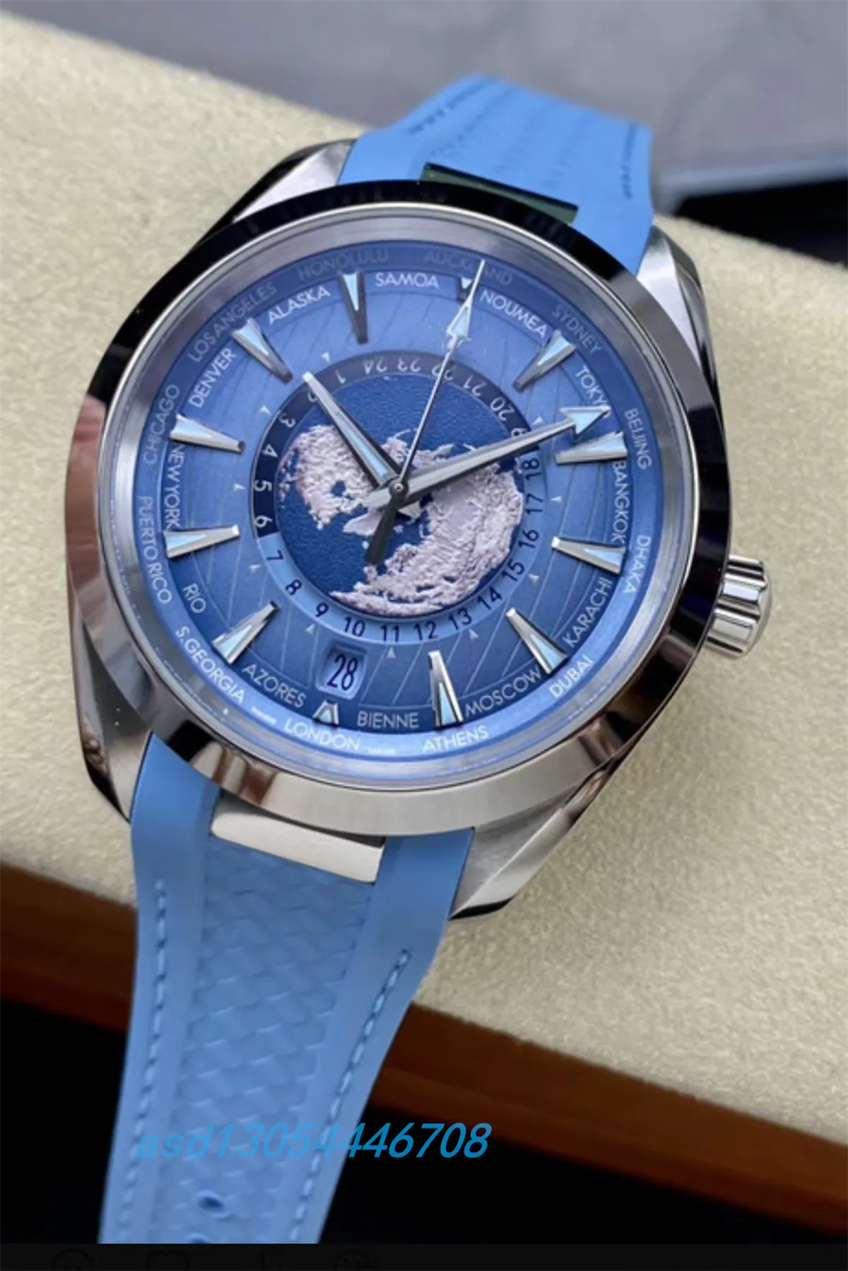 VS Factory Men's Watch Ice Blue 300 m diameter 42mm 8800 movement super waterproof rubber strap sapphire mirror