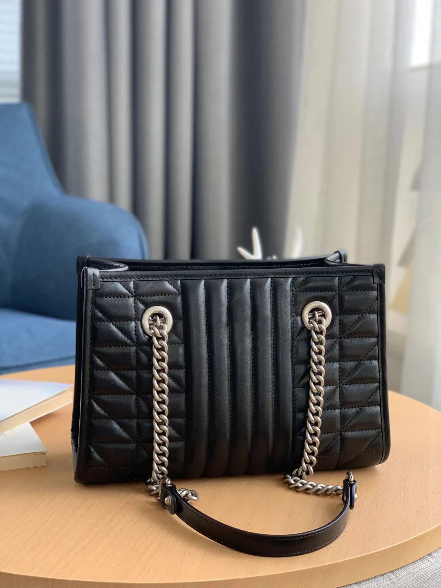 Klassieke imitatie designer handtas Messenger Tote schouder grote handtassen Effen echt leer Letter Open harde emmer Crossbody tas Dames Likebags GM-formaat