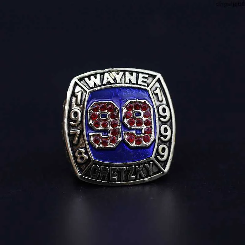 Wtvz Designer Commemorative Ring Band Rings 1978-1999 Baseball Star Wayne Oretzky Hall of Fame Championship Ring Jersey No. 99 Pd1u