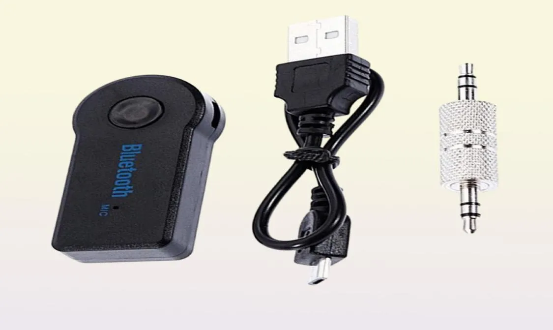 Bluetooth Car Kit Aux o Receptor Adaptador Receptor de música estéreo Manos libres inalámbrico con Mic2739494