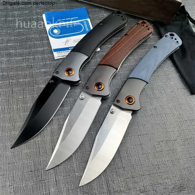 BM 4 Modelli 15080-2 Coltello tascabile pieghevole Crooked River Lama S30V Legno / Manico G10 Coltelli da sopravvivenza da campeggio per caccia all'aperto BM 15002 9070 9071 15535 3300