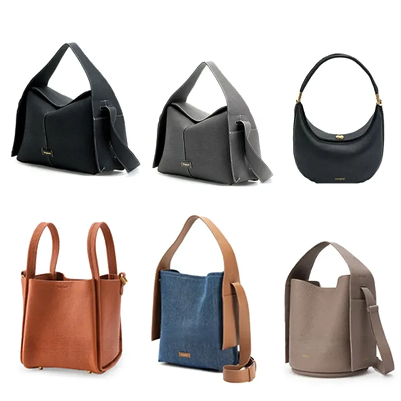 women songmont luna bag bucket bag hobo shoulder bags Leather designer wallet shopping basket bag lady handbag with box