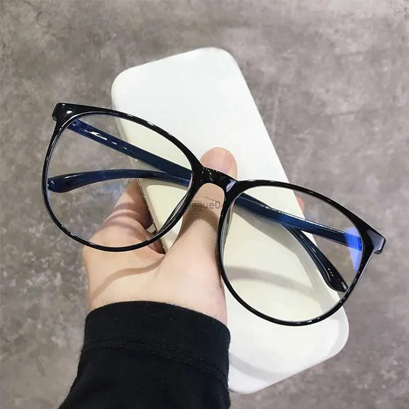 Monture de lunettes noir mat Anti rayons transparents monture ronde lentilles esthétiques Anti lumière bleue lunettes pour femmes produit tendance 2022