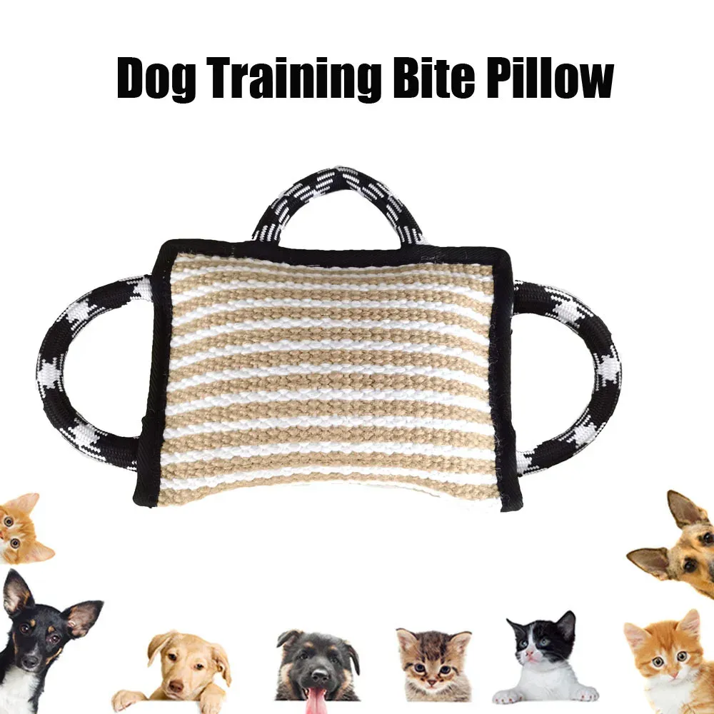 Equipment Dog Chew Pillow Dog Training Coarse Hemp Tear And Bite Resistant Pounce Pillow Dog Toy Interactive Toys Outdoor Pets Supplies