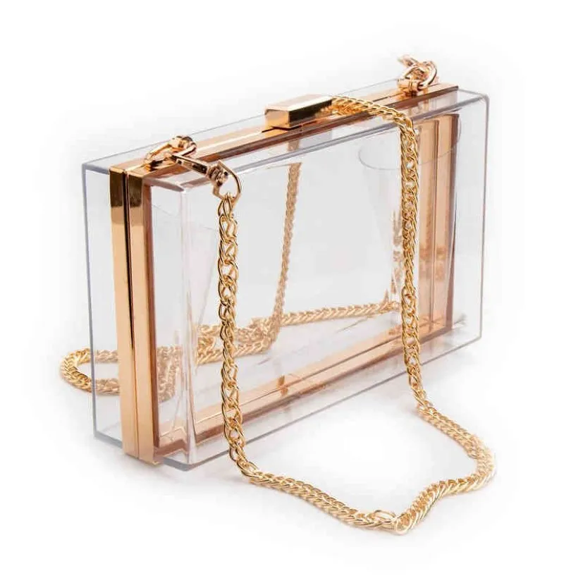 Totes Borsa alla moda Tote Donna Borsa in acrilico trasparente Borsa a tracolla trasparente carina Lucite Vedi attraverso Borse Frizione da sera Eventi Stad318n