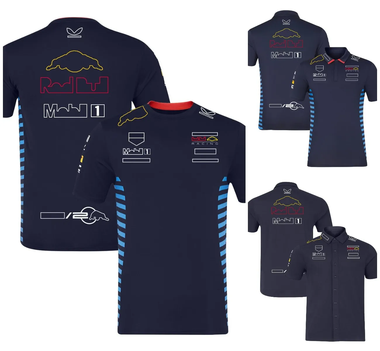 2024 NOWOŚĆ T-shirt zespołu F1 Męski rękaw z krótkim rękawem kombinezon wyścigowy w zakresie szybkiej suszonej koszuli w rozmiarze