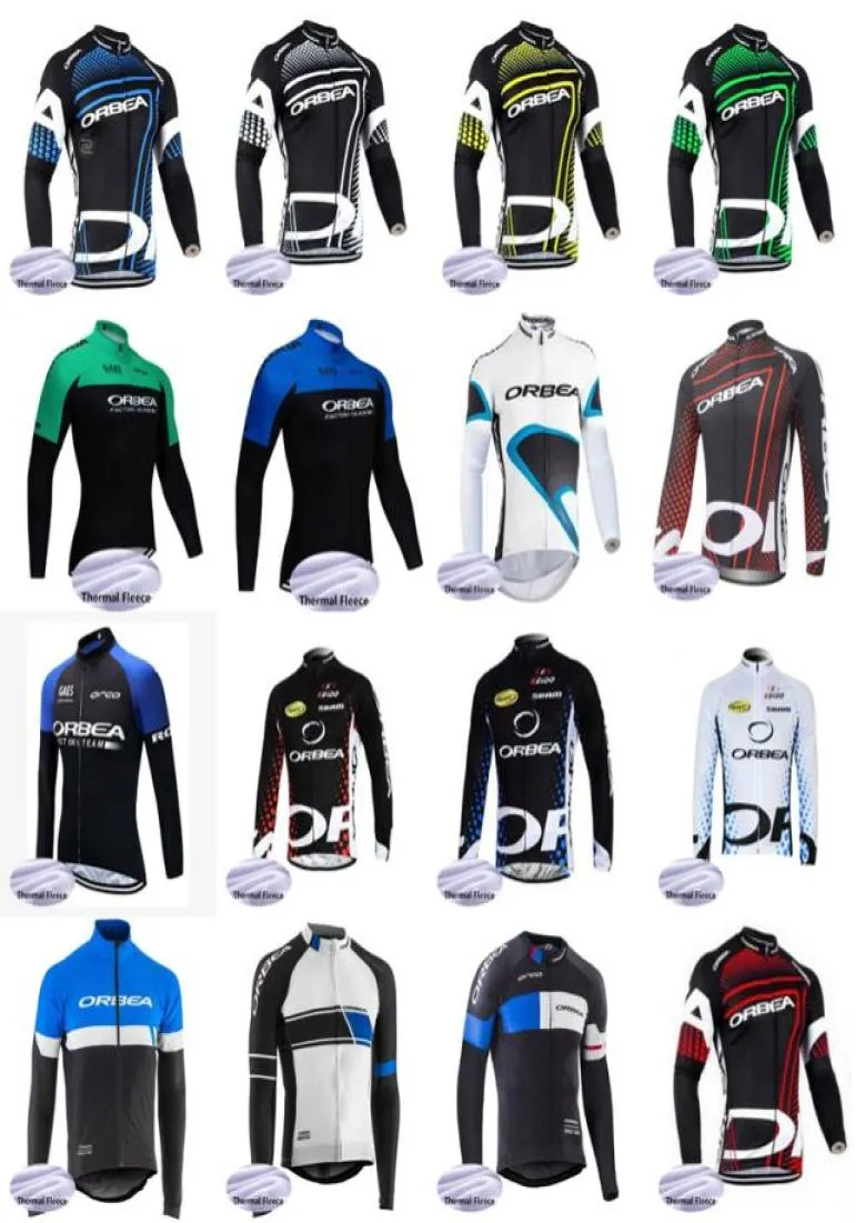 Orbea Team Mens Cycling冬のサーマルフリースJersey Ropa Ciclismo Hombre Invierno Long Cycling Jersey Maillot Mtb Clothing 1022368698598