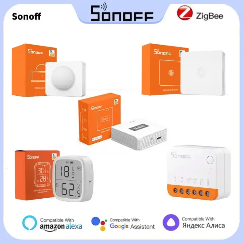 Kontrola Sonoff Zigbee Mini Switch Zbmini/ Zigbee Bridge Pro/ Temperatura czujnik/ czujnik/ wsparcie drzwi Alexa Google Home Ewelink