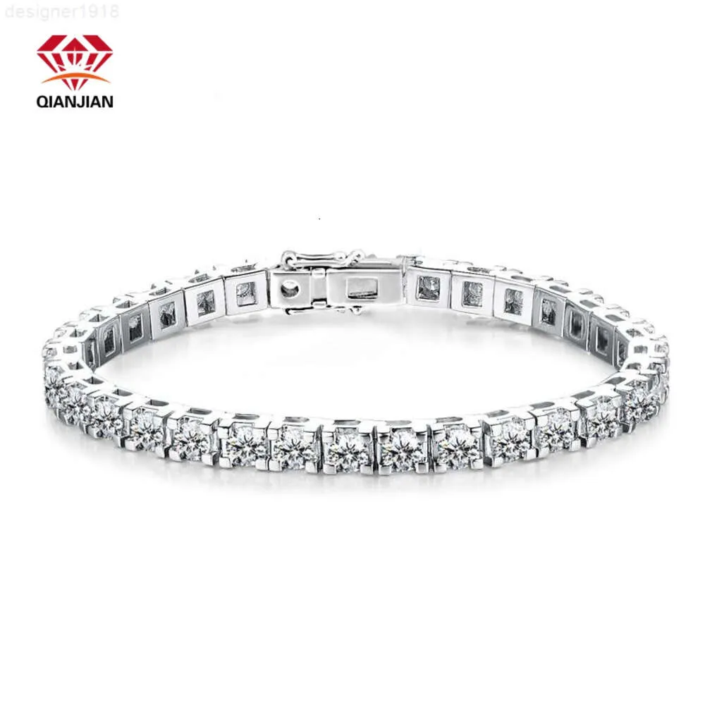 Edles Schmuck-Tennis-Armband, Iced Out-Moissanit-Diamant-Kette aus 925er-Sterlingsilber