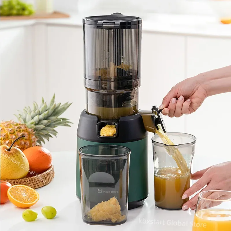 Juicers Large Caliber Juicer Screw Slow Juice Extractor Multifunctional Fruit Vegetable Juicer Residue Separation Commercial Juicer 220V