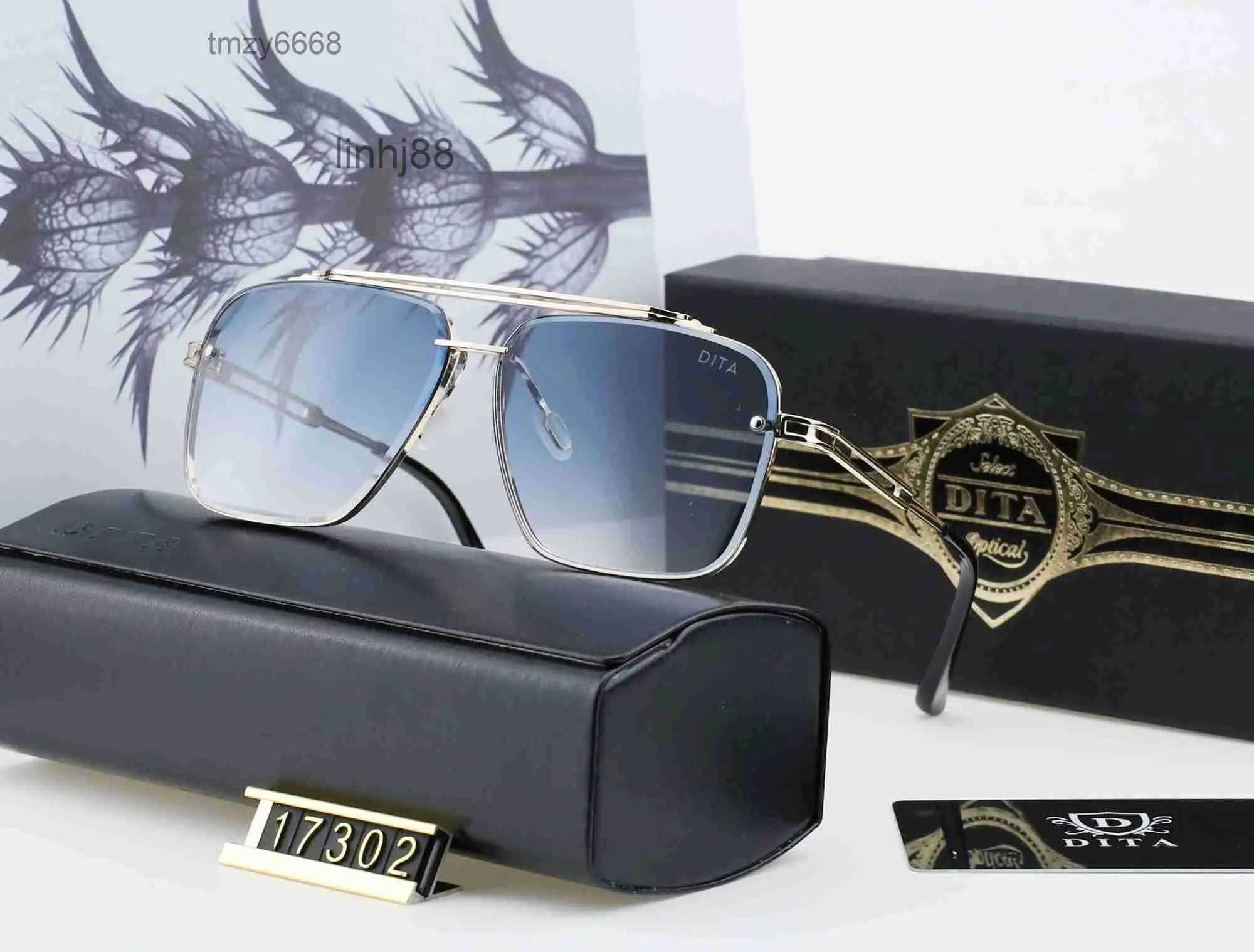 Solglasögon Top Designer Dita 17302 Herr och kvinnor Metal Retro Fashion Black Glasses Door All Match UV Lens NX20VNAF