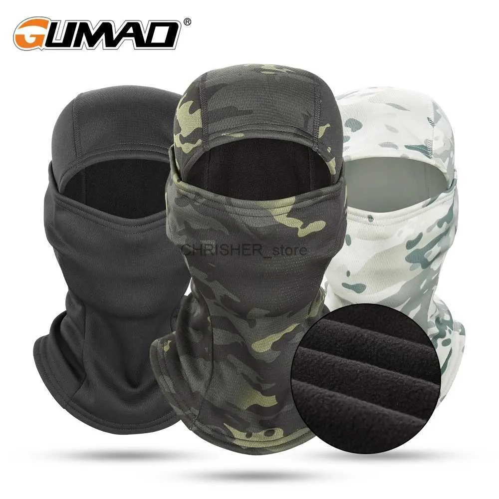 Cappuccio tattico Pile invernale Tattico Camouflage Passamontagna Maschera a pieno facciale Caccia Ciclismo Sport Casco Fodera Berretto Escursionismo Sci Sciarpa Uomo DonnaL2402