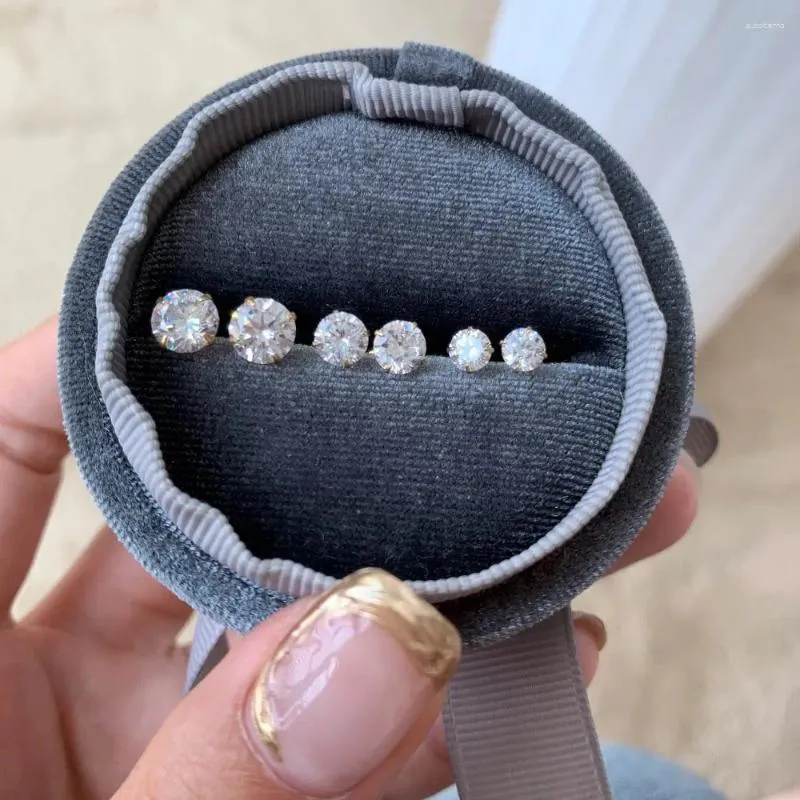 Orecchini a bottone in argento sterling S925 con diamanti a vite, piccoli zirconi, gioielli da donna, regalo per feste