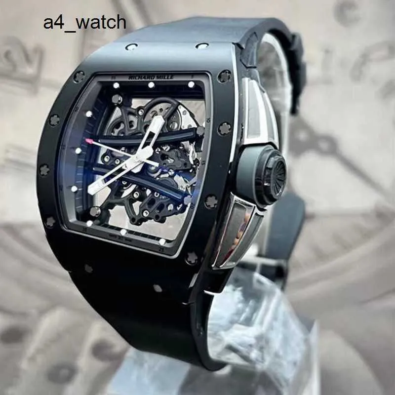 Rennuhr, Unisex-Armbanduhr, RM-Armbanduhr, Serie RM61-01, schwarze Keramik, manuell, grau, Track Limited RM61-01