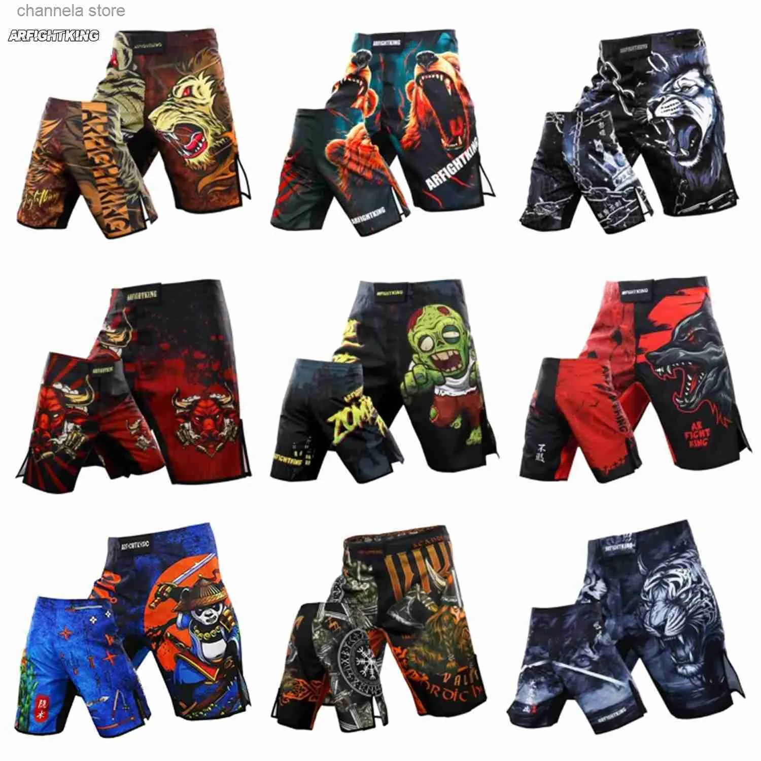 Shorts masculinos Fighter Jujitsu Sports Shorts de 5 pontos de comprimento Ginásio Jujitsu Taekwondo Shorts de boxe tailandês Vestido de lutador MMA Calças de boxe Tamanho XXS-XL T240227