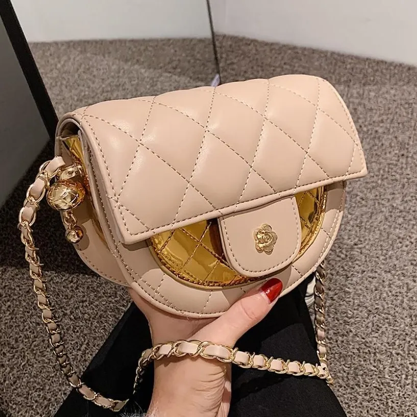 Evening Bags Lattice Flap Winter High-quality PU Leather Women's Designer Handbag Mini Shoulder Messenger Purses254d