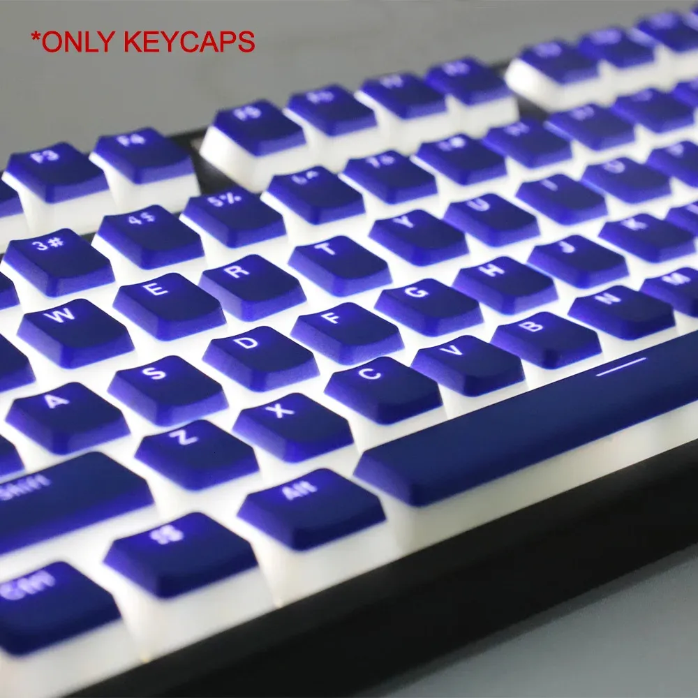 108 teclas pudim keycap para teclado mecânico azul escuro transparente backlight material pbt terno oem para anne pro 2 gk61 pc game 240221