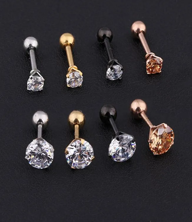 Earrings Designer For Women Mens Medical titanium steel zircon Size 3456mm Star Crystal Cartilage Earring ear Exquisite Body Jewelry Men 8479463