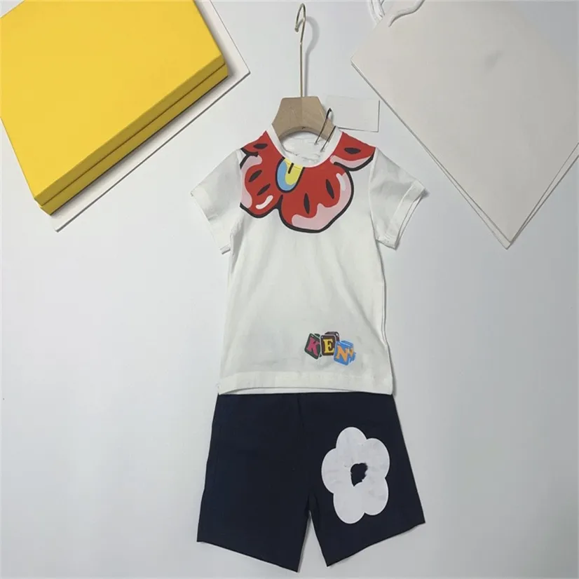 Designer infantil polo conjunto de roupas verão meninos camiseta shorts de algodão de alta qualidade t curto macio camiseta tamanho das crianças 90cm-150cm marca conjunto b31