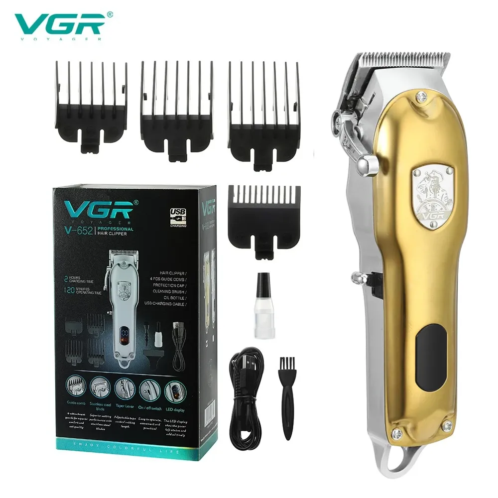 Trimmer Vgr Hair Trimmor Hine Hine Coupte Hine Clipper rechargeable Clipper sans fil Coupe d'or Gold Cippers For Men V652