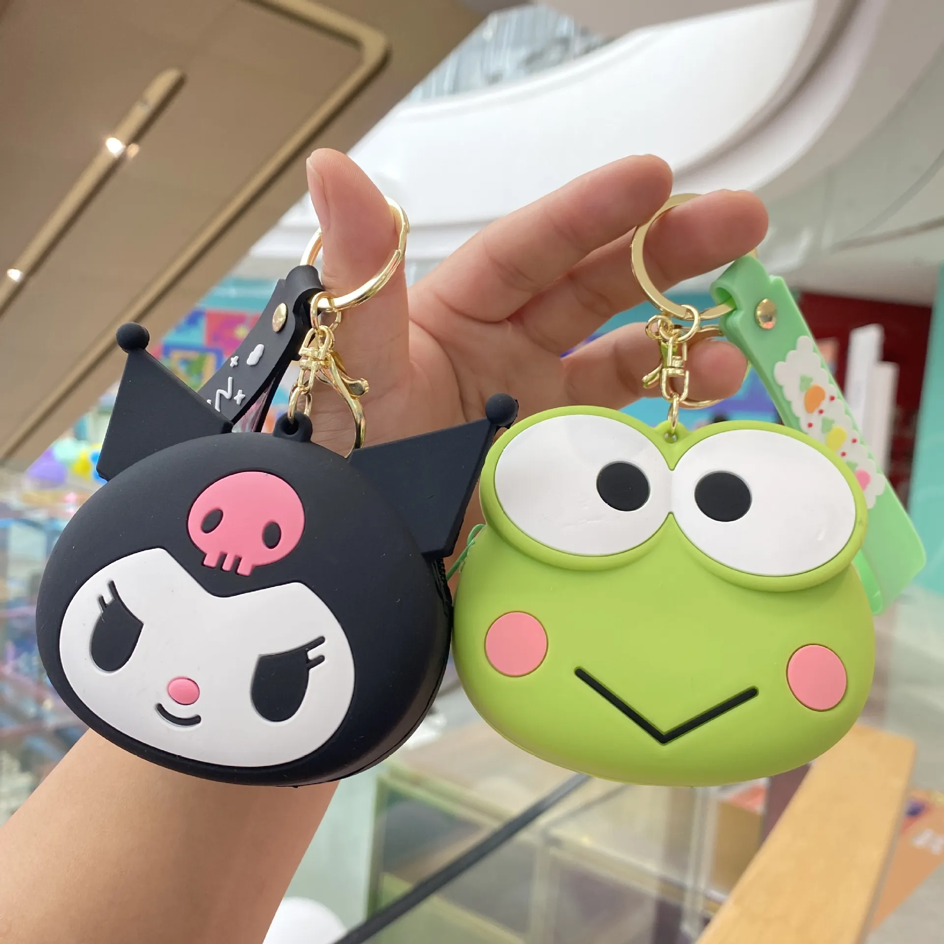 Zero Wallet Keychain Kawaii Kuromi Cinnamoroll Silicone Coin Purse Anime Cartoon My Melody Cute Pendant Gifts