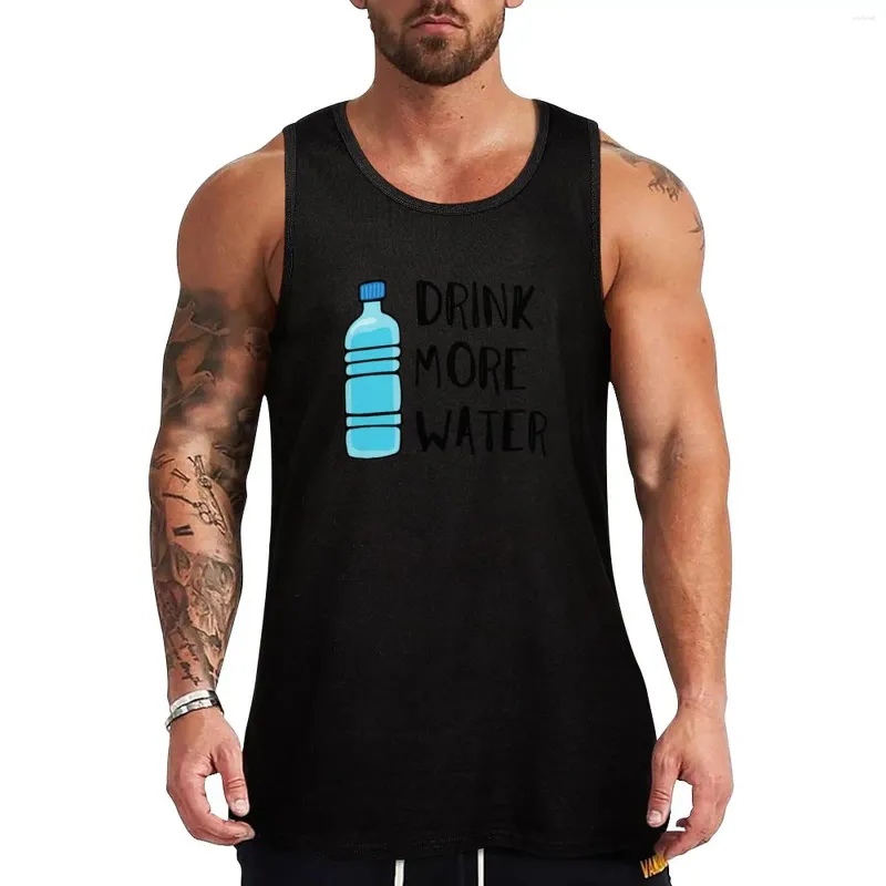 Regatas masculinas bebem mais água - mantenha-se hidratado Top roupas de ginástica