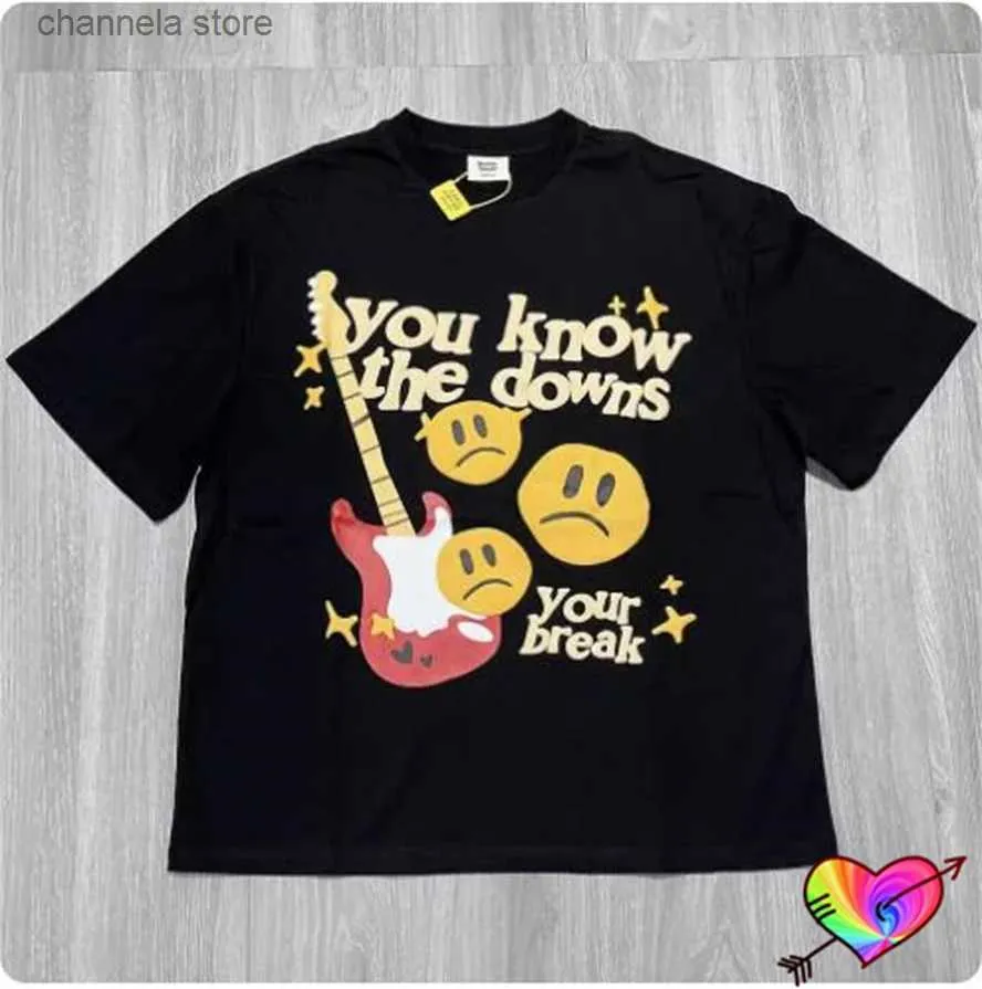 Мужские футболки 2024ss Planet Broken You Know The Downs Tee Мужчины Женщины Черная футболка Broken Planet Market Oversize Топы с коротким рукавом T240227