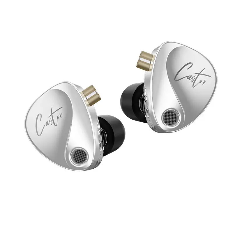 Hoofdtelefoon kz Castor in oor hifi oortelefoon 2 dynamische hoogte instelbare oortelefoons monitor hoofdtelefoon annuleren oordopjes hifi bass headsets